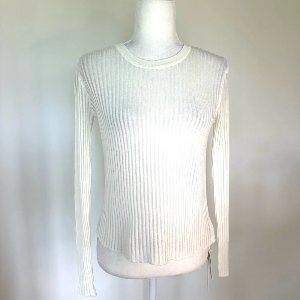 NWT Commense See Through Ribbed Knit Mesh Top - Picture 6 of 16